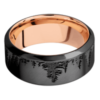 Zirconium + Anglesatin , Polish Finish + 14K Rose Gold