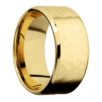10K Yellow Gold + Hammer , Polish Finish