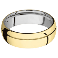14K Yellow Gold + Polish , Polish Finish + Titanium