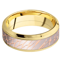 14K Yellow Gold + Bead , Polish Finish
