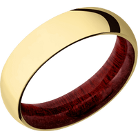 18K Yellow Gold + Polish Finish + Blood Wood