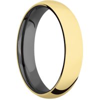 14K Yellow Gold + Polish Finish + Zirconium