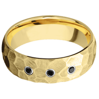 14K Yellow Gold + Rock Finish