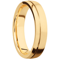 14K Yellow Gold + Machine , Satin Finish