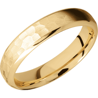 10K Yellow Gold + Hammer , Polish Finish