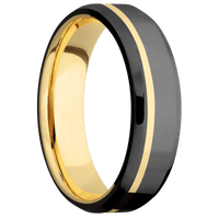 Zirconium + Polish , Polish Finish + 14K Yellow Gold