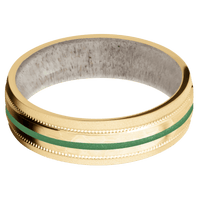 10K Yellow Gold + Hammer , Bead Finish + Antler