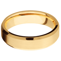 14K Yellow Gold + Satin , Polish Finish