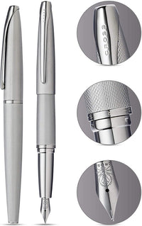 ATX® Sandblasted Titanium Gray Stainless Steel Medium Nib Fountain Pen