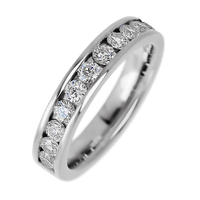 Platinum band with 11 Round Diamond having TCW-.77