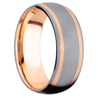 Tantalum + Satin Finish + 10K Rose Gold