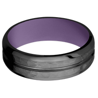 Zirconium + Polish , Hammer Finish + Bright Purple