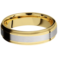 10K Yellow Gold + Polish , Satin Finish