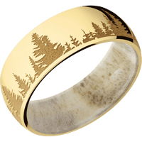 10K Yellow Gold + Polish Finish + Antler