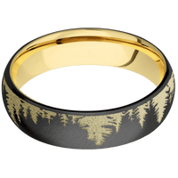 Zirconium + Anglesatin Finish + 14K Yellow Gold