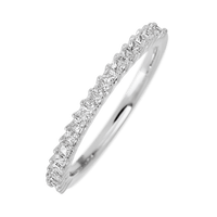 14K White Gold band with 21 Princess Lab Grown Diamond having TCW-.63