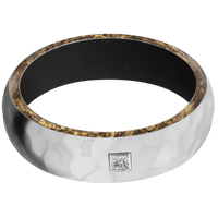 14K White Gold + Rockpolish Finish + Black