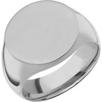 Large Circle signet ring (18mm) in Titanium, with a Wide style band.