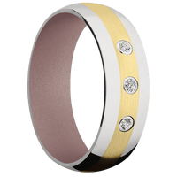 10K Yellow Gold + Satin Finish + Pink Champagne