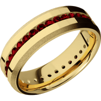14K Yellow Gold + Polish , Sand Finish