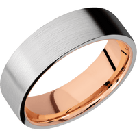 Palladium Silver + Satin Finish + 14K Rose Gold