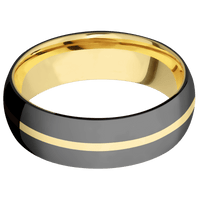 Zirconium + Polish Finish + 10K Yellow Gold