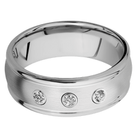 14K White Gold + Satin , Polish Finish