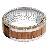 14K White Gold + Treebark1 , Polish Finish