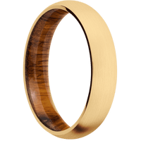 14K Yellow Gold + Satin Finish + Desert Iron Wood