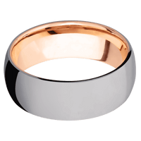 Tantalum + Polish Finish + 14K Rose Gold