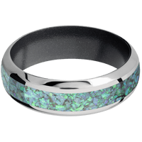 14K White Gold + Polish , Polish Finish + Dark Grey