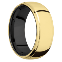 10K Yellow Gold + Polish , Polish Finish + Zirconium