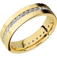 14K Yellow Gold + Hammer Finish