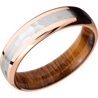 10K Rose Gold + Polish , Polish Finish + Desert Iron Wood