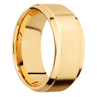10K Yellow Gold + Satin , Polish Finish