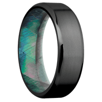 Zirconium + Bead , Polish Finish + Black Mother of Pearl