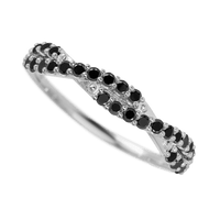18K White Gold band with 26 Round Black Diamond having TCW-.39