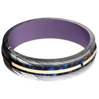 Damascus + Polish Finish + Bright Purple