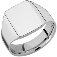 Medium Rectangle signet ring (16x11.5mm) in Titanium, with a Wide style band.