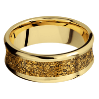 18K Yellow Gold + Satin , Polish Finish