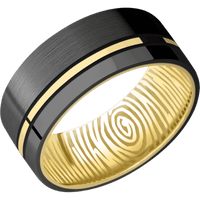 Zirconium + Satin , Polish Finish + 14K Yellow Gold