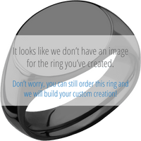 Medium Horizontal Oval signet ring (16x13mm) in Zirconium, with a Wide style band and a Rutgers Rutgers Wordmark Rev engraving.