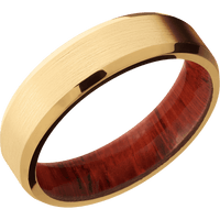 14K Yellow Gold + Satin , Polish Finish + Padauk