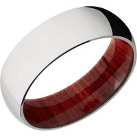 10K White Gold + Polish Finish + Red Heart