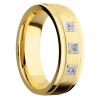 10K Yellow Gold + Hammer , Polish Finish
