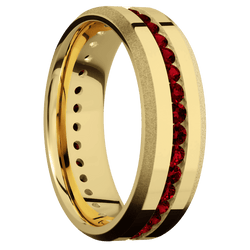 14K Yellow Gold + Polish , Sand Finish