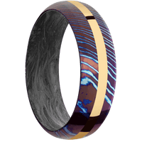 Titanium Damascus + Polish , Polish Finish + Forged Carbon Fiber