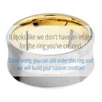 18K White Gold + Sand , Bead Finish + 14K Yellow Gold