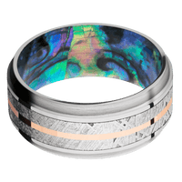 10K White Gold + Polish , Satin Finish + Abalone