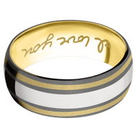 Tantalum Noir + Sand Finish + 10K Yellow Gold